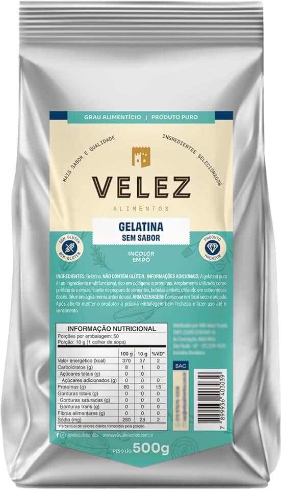 Gelatina sem sabor VELEZ 500g