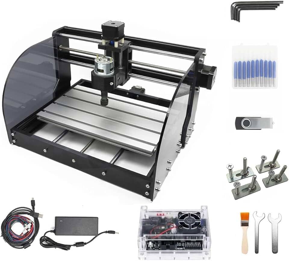 CNC 3018 Pro Max 3 eixos Desktop DIY Mini Madeira Router Kit Gravador Madeira PCB Fresagem de PVC Máquina de escultura GRBL Controle com pinça ER11 (3018 Pro Max)