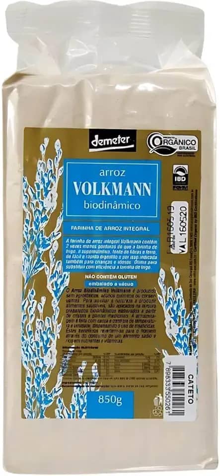 Farinha de Arroz Integral Biodinâmico 850g - Volkmann