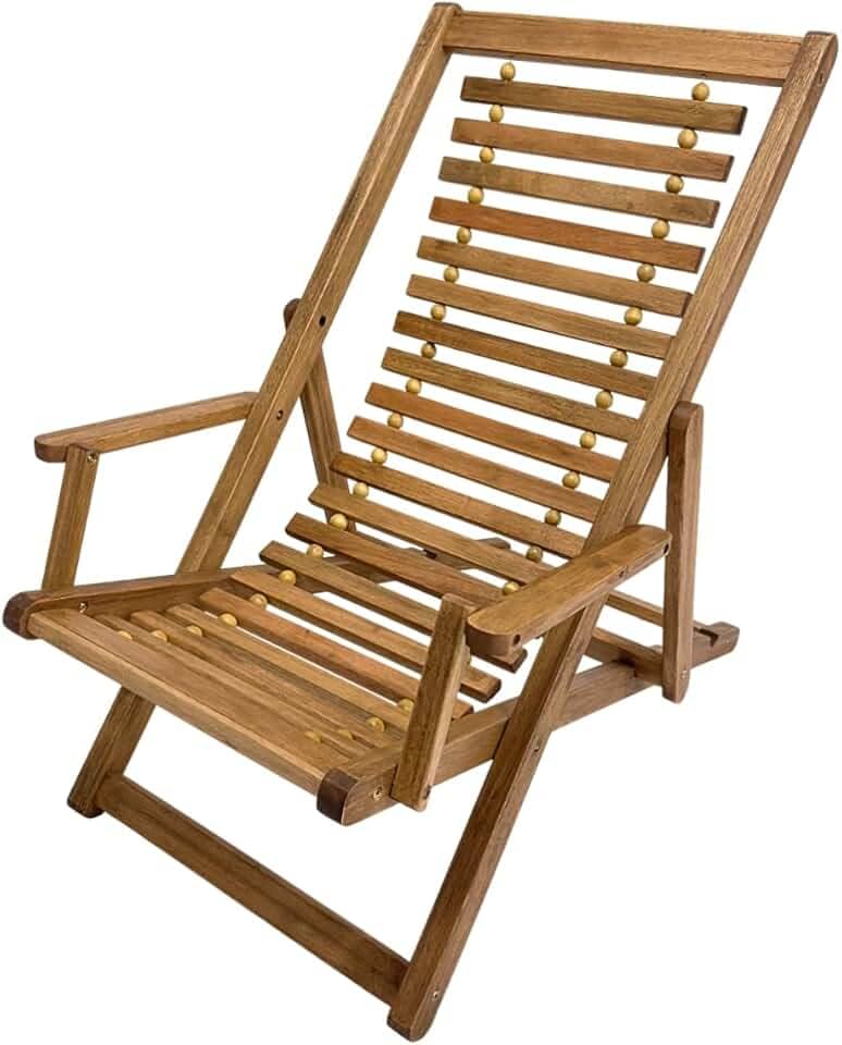 Espreguiçadeira de Madeira e fios de Aço Maju Madeiral