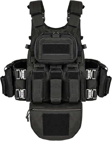 YAKEDA Colete tático para treinamento ao ar livre – Colete Molle com bolsas multifuncionais para treinamento, caça e caminhada