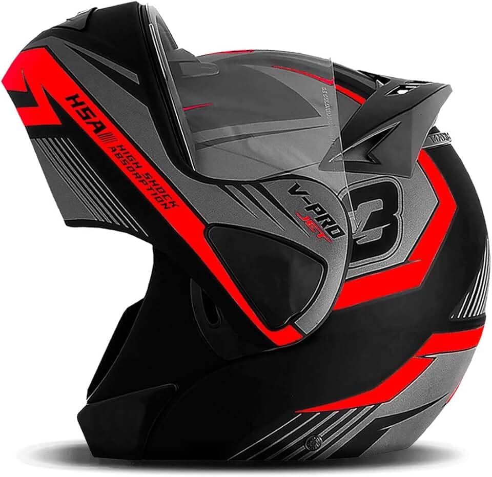 CAPACETE ESCAMOTEÁVEL PRO TORK V-PRO JET 3 VERMELHO TAM. 60