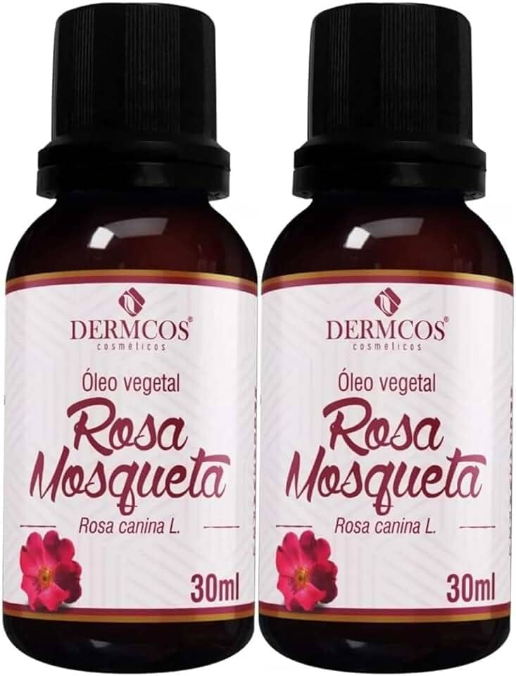 Kit 2 unidades - Oleo Corporal Rosa Mosqueta Puro, Clareador de Manchas no Rosto e Corpo, 30 ml, Dermcos