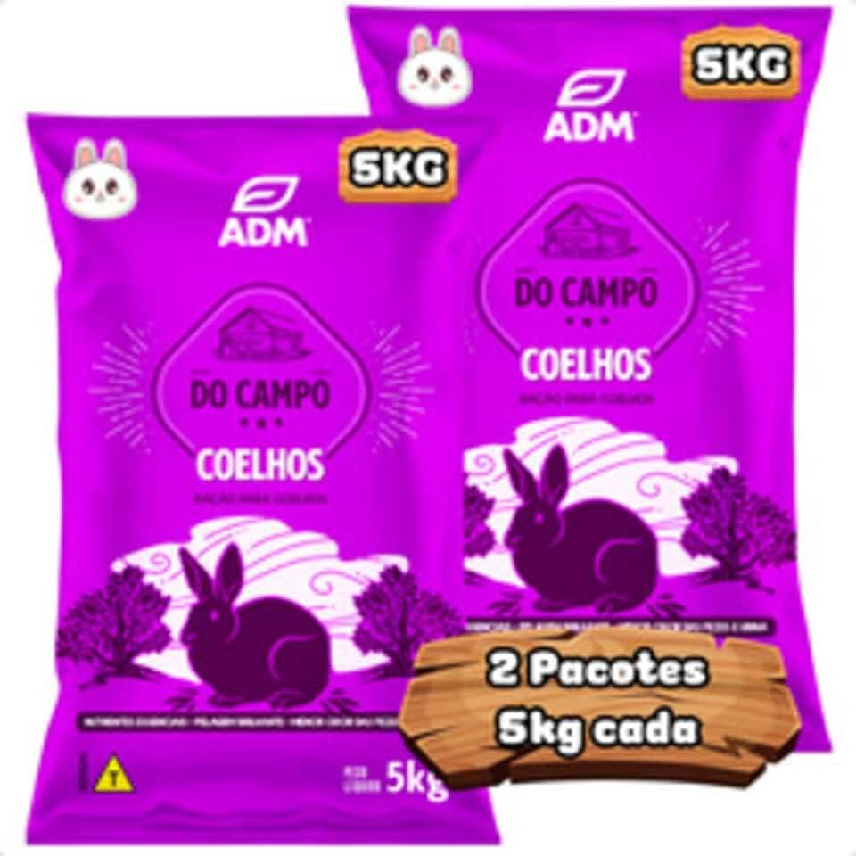 Kit 2 un 5kg DO CAMPO COELHOS Ração Para Coelhos