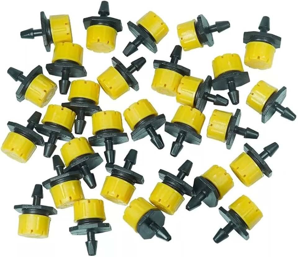 Micro Gotejadores Ajustáveis para Irrigação, 0-70 L/h, Kit com 100 Unidades