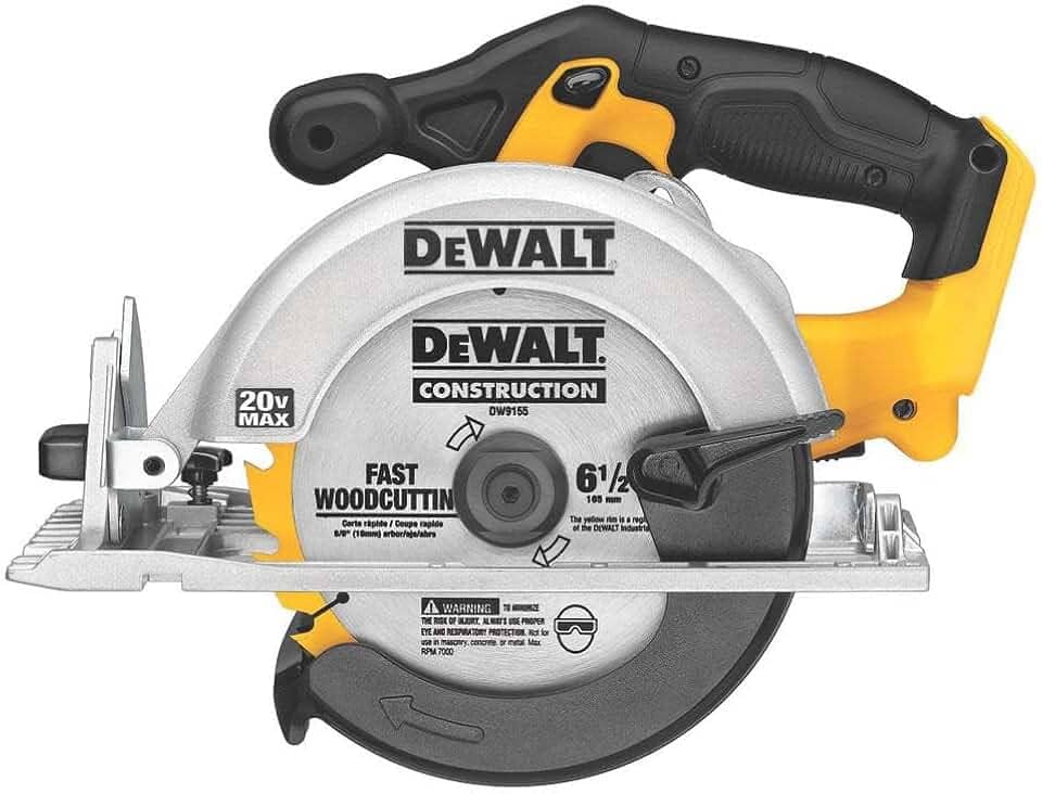 DEWALT Serra circular máxima de 20 V, lâmina de 16 cm, motor 460 MWO, capacidade chanfrada de 0 a 50 graus, bateria não incluída - apenas ferramenta (DCS391B)