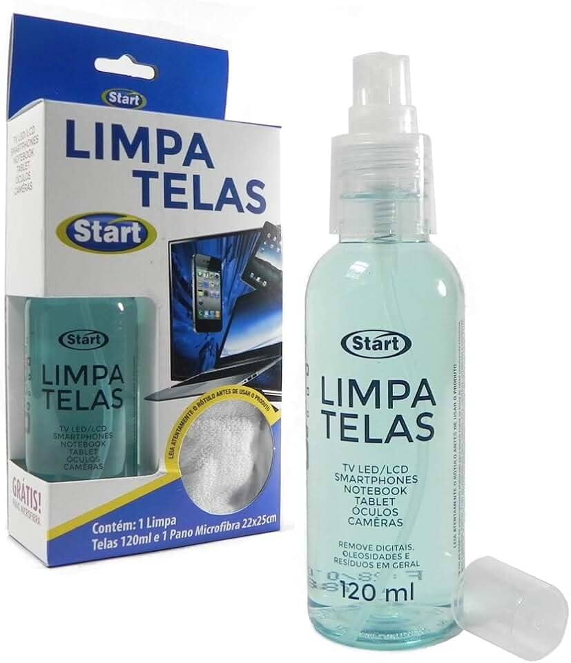 Limpa Telas com Pano Microfibra 120ml 1 UN Start Quimica