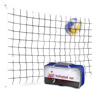 Kit de Rede de Vôlei Profissional - Rede de Vôlei Reforçada, Bolsa Portátil e Bola Volei Oficial - Ideal para Praia, Quintal e Escolas - Perfeito para Iniciantes e Profissionais