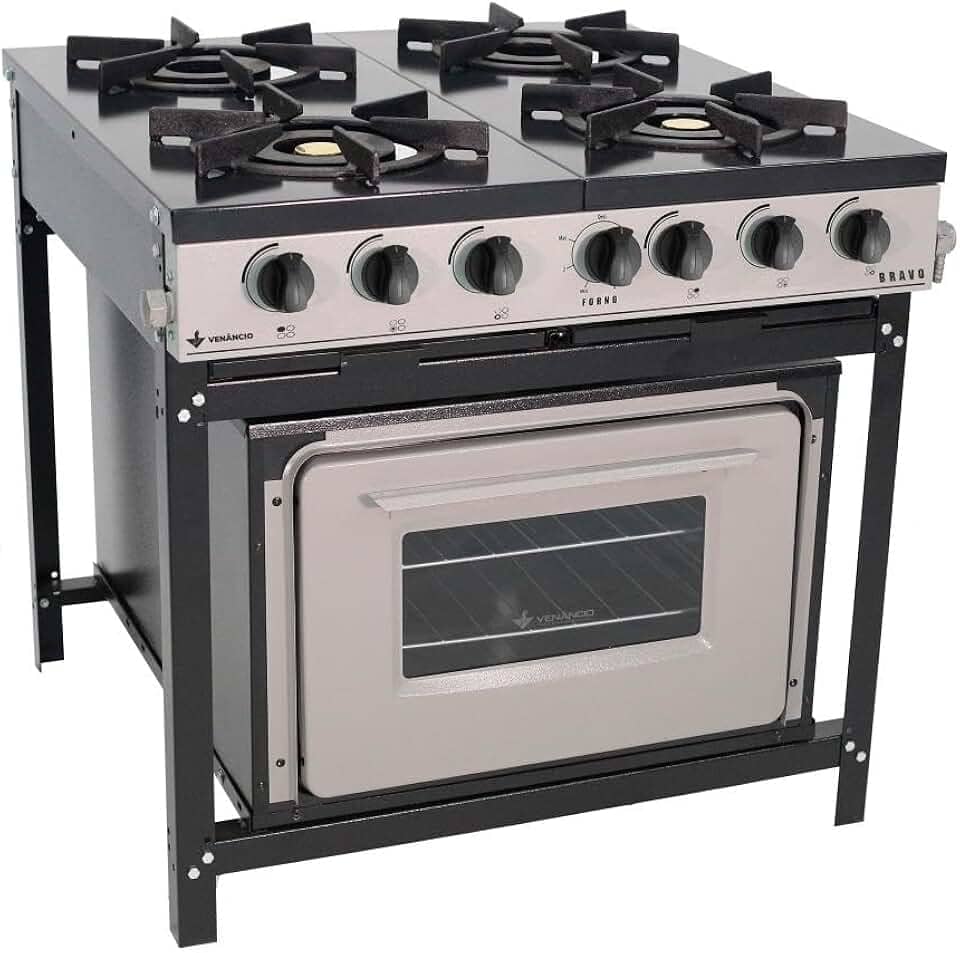 Fogão Industrial 4 Bocas Com Forno Linha Bravo