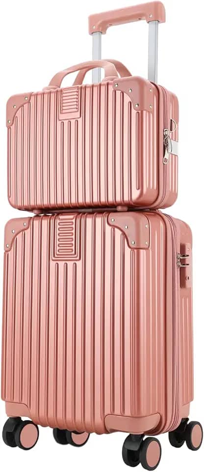 Mala de Bordo 10kg com frasqueira de viagem feminina Bagagem de Mão Expansivel Aprovada ANAC com 4 Rodízios removíveis 360° Cadeado AntiFurto TSA Mala de Viagem pequena com zíper à prova de explosão