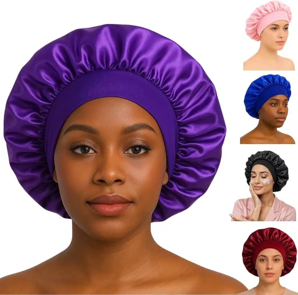 Touca de Cetim com Faixa Elástica Confortável Antti Frizz para Dormir Toca de Cetim Feminina Masculina