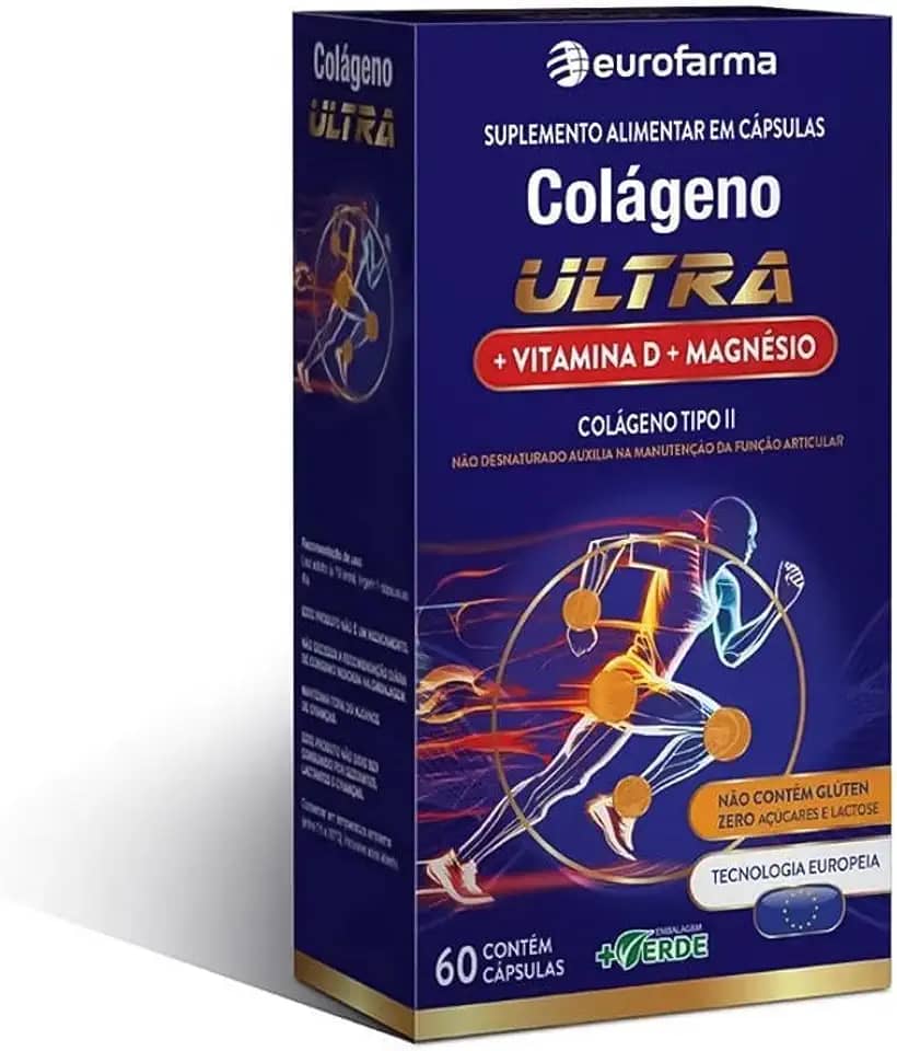 COLÁGENO ULTRA + MAGNÉSIO + VITAMINA D 60 CÁPSULAS