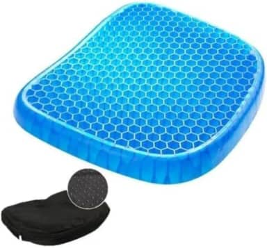 Almofada Em Gel De Silicone Para Assento Cóccix Coluna E Hemorroida Com Capa Lavável Antiderrapante E Estrutura Ventilada Favo De Mel