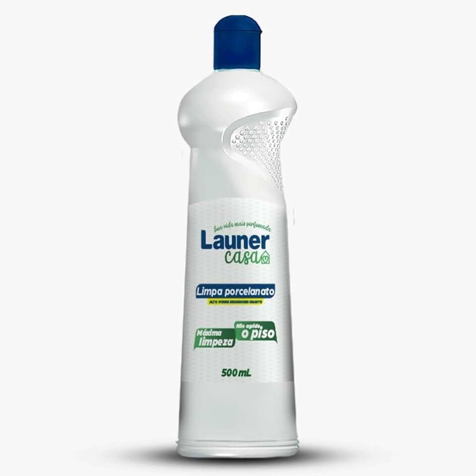 Limpa Porcelanato Profissional Concentrado Limpador de Alto Rendimento para Pisos, Mármore e Cerâmica Remove Sujeiras Difíceis sem Danificar Launer Casa 500ml