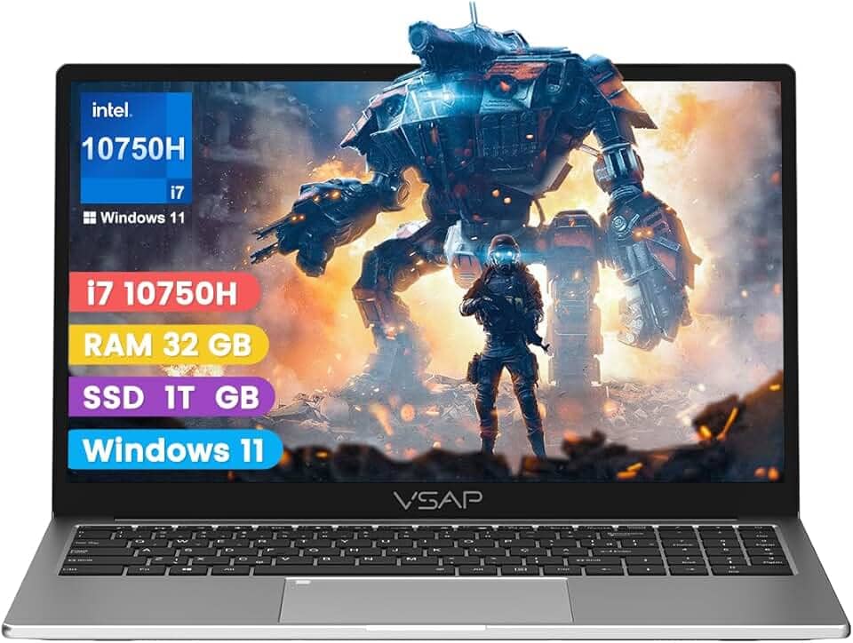 Notebook i7 10750H 32GB RAM 1TB SSD DDR4 Laptop Win11 15.6in