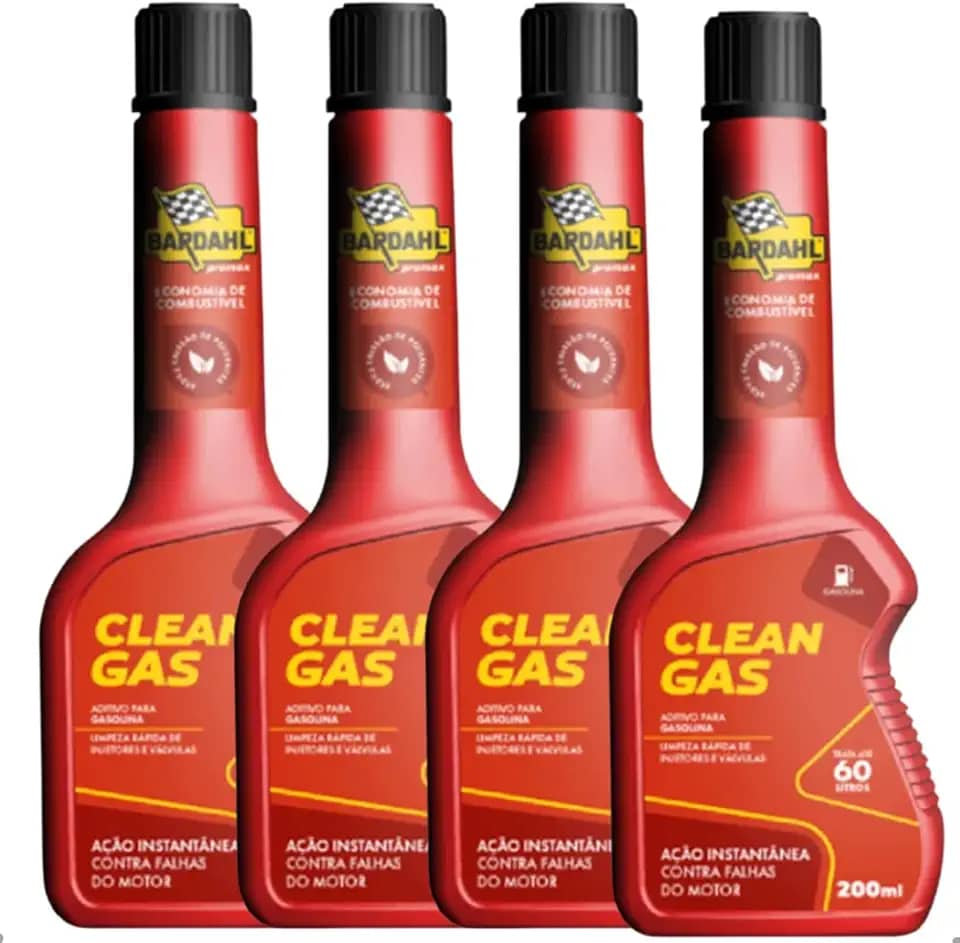 Kit 4 Aditivo Bardahl Clean Gas Combustível Gasolina 200ml