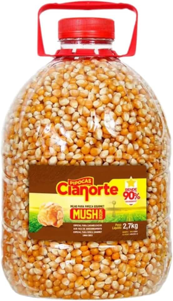 Milho para Pipoca Gourmet Mushroom 2,7 Kg Rende até 90% CiaNorte, Pipoca gourmet tipo cogumelo alto rendimento, pipoqueira elétrica mushroom Pipoca grande