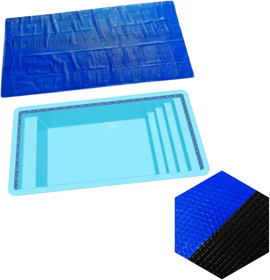 Capa Térmica Para Piscina Bonaire Splash Igui 6 X 3m 500 Micras Preta E Azul