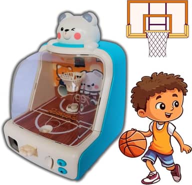 Pinball de Mesa Fliperama Mini Máquina de Basquete Jogo de Mesa Eletrônico Placar Digital Som Fliperama Azul, Brinquedo Jogo de Basquete Arcade de Dedo Eletrônico Som Música Luzes, Jogo Infantil