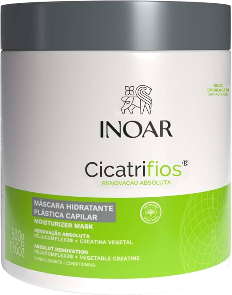 Inoar, Máscara Capilar CicatriFios – Hidratação, Brilho Intenso, Antifrizz e Recuperação dos Fios com Rejucomplex3-500g