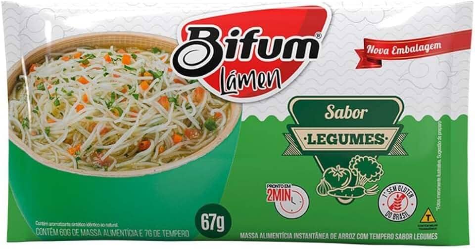 Macarrão Arroz Bifum Lámen Sem Glúten Vegano Legumes 67g