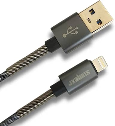 Cabo para iPhone 11 12 13 14 Pro Max SE Original Usb Iphone Reforçado com Molas – 1,2 Metro, Lightning USB-C, Cabo USB iPhone Original, Compatível com Carregamento Turbo e CarPlay