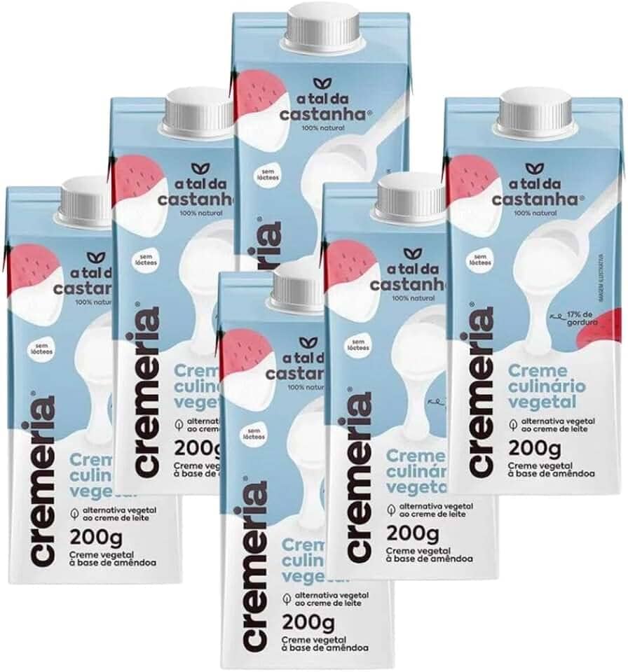 Creme de Leite Zero Lactose Vegano Cremeria A Tal da Castanha 6x 200g