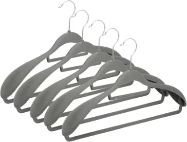 Kit 10 Cabide de Veludo Adulto com Ombreira Fixa – Ideal para Camisa, Terno, Blazer, Vestido, Saia | Reforçado, Antiaderente e Elegante