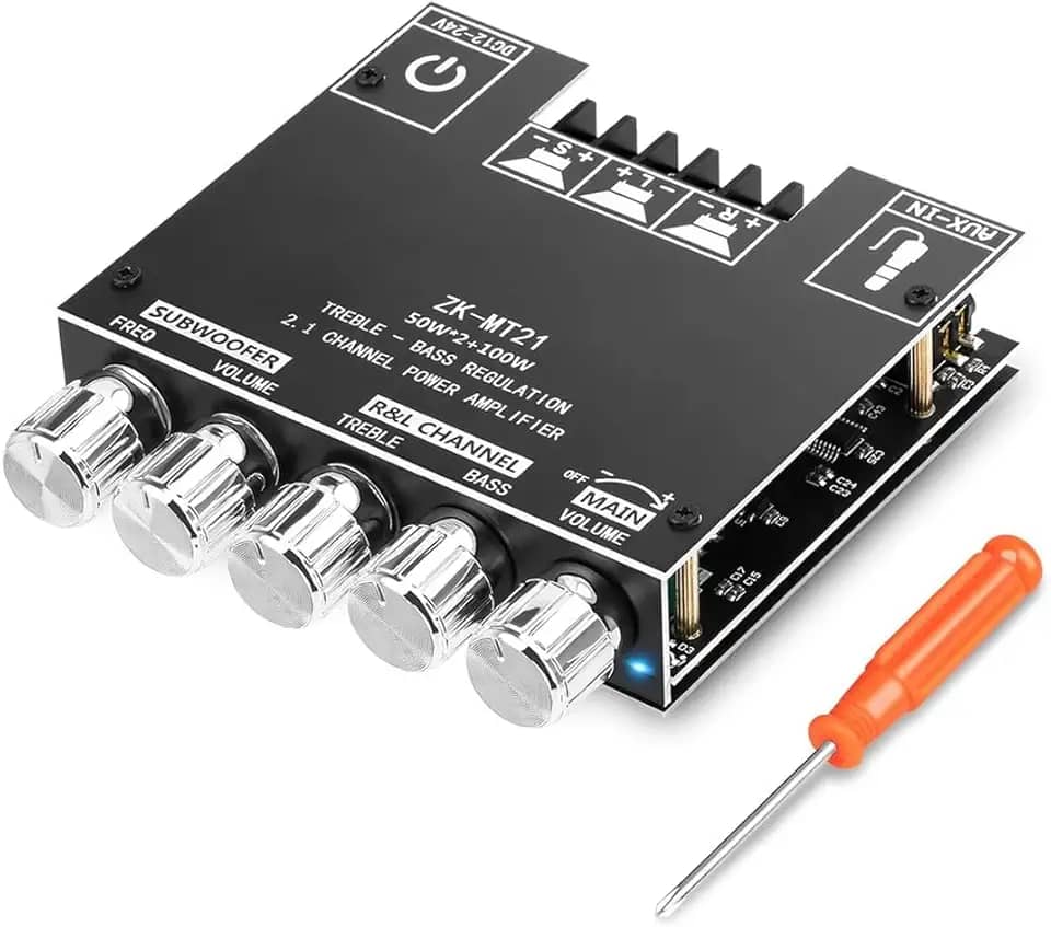 Estéreo Placa Amplificador 2.1 Bluetooth 100w Rms Zk-mt21