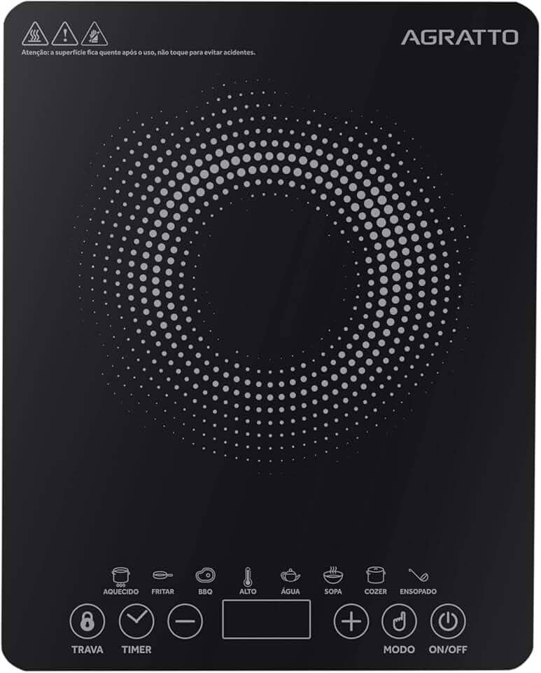 AGRATTO COOKTOP INDUCAO ACKI01I-01 PRETO 1 BOCA 1200W 127V
