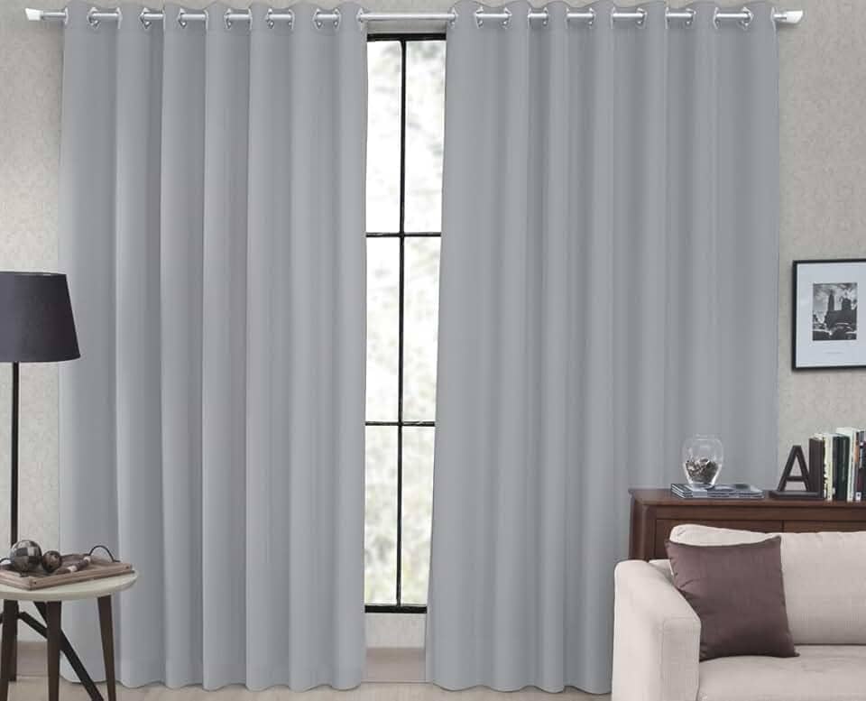 Cortina Tecido Blackout Blecaute Corta Luz Sala Quarto 80% 4,00 X 2,60m (Cinza)