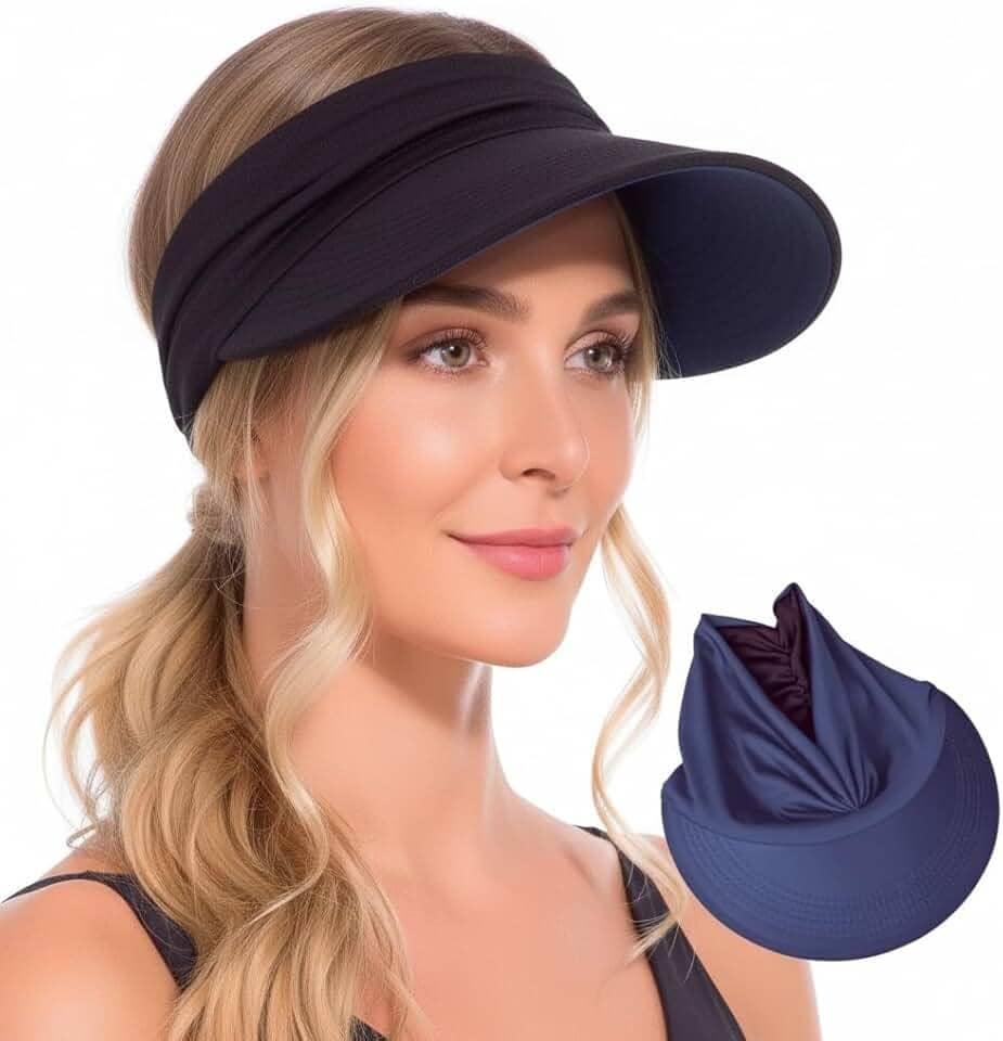 Viseira Dupla Face Feminina Cores Proteção UV Indicado para Praia Piscina Sol Verão