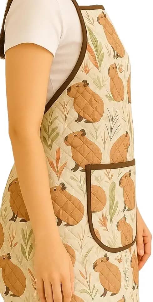 Avental com Bolso, Tecido Matelado e Plástico Impermeável – Ideal para Cozinha e Lavanderia, Conforto e Estilo