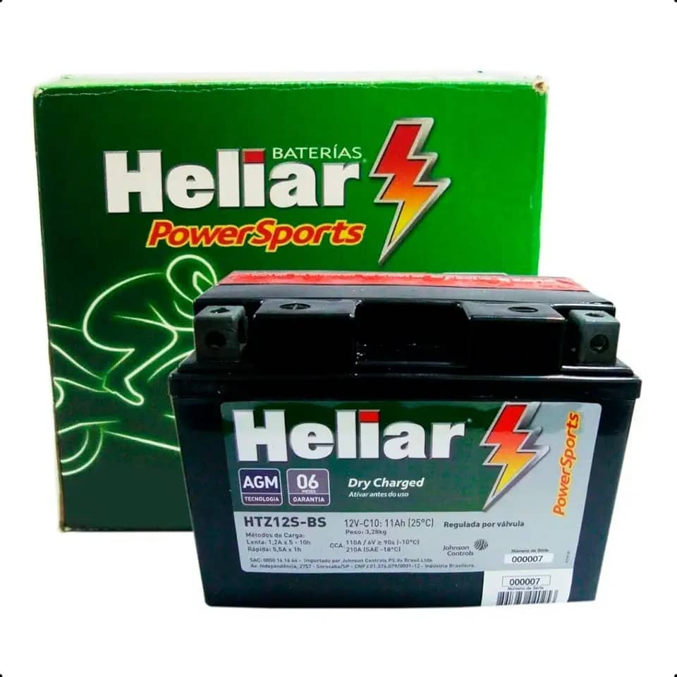 Bateria Moto HTZ12S-BS VTR 1000F NC 700 Heliar 11Ah Selada