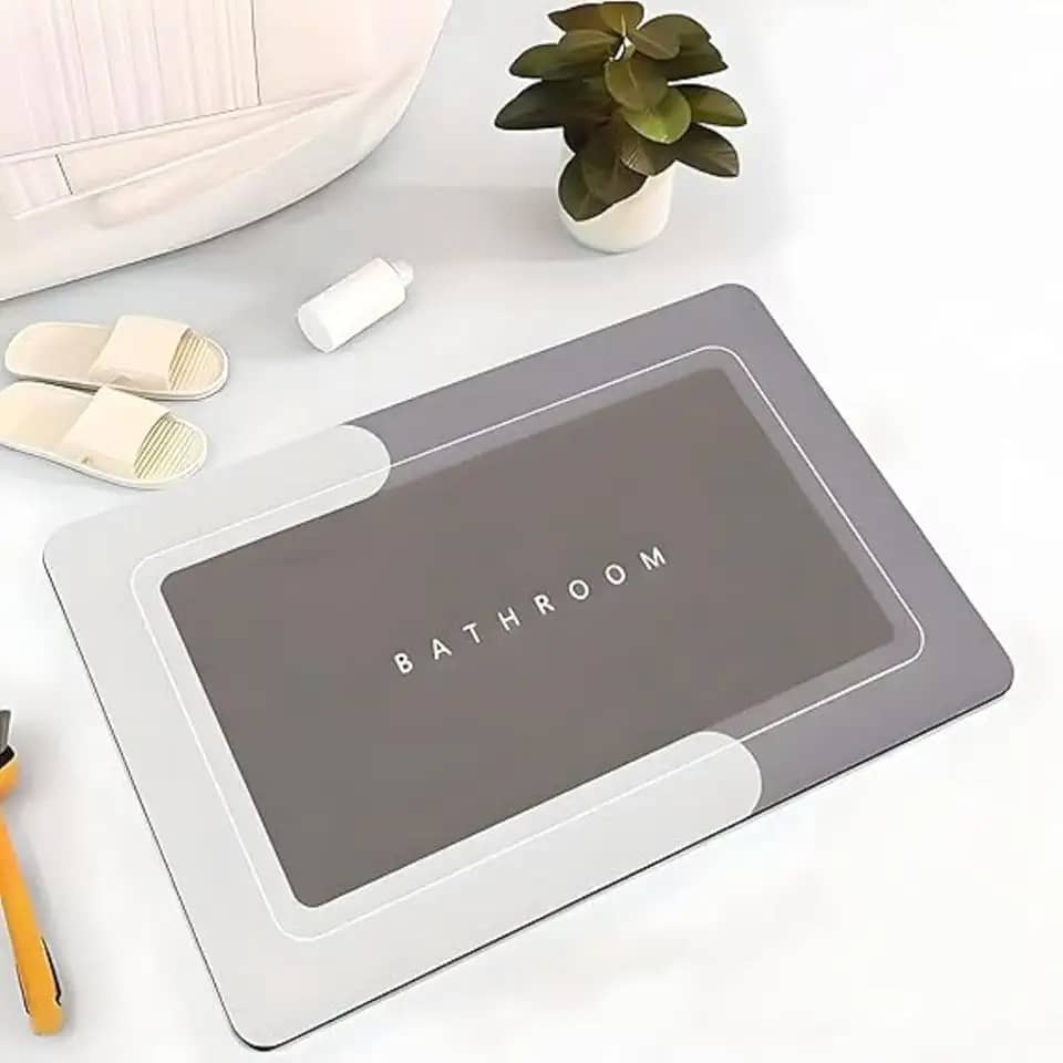 Tapete Mágico para Banheiro Rápida Absorção Antiderrapante Retangular