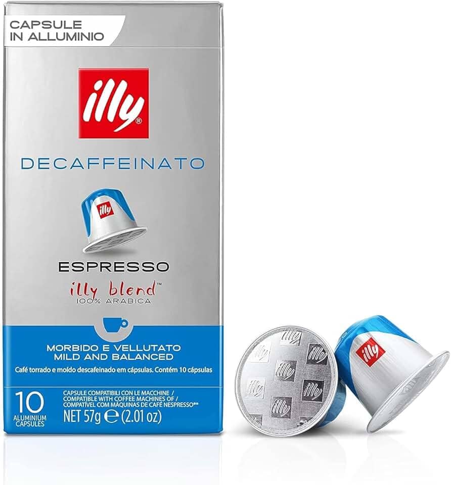 Illy Cafè Illy Descafeinado Em Cápsulas Compatíveis Com Nespresso® - Sabor Clássico 100% Arábica - 1 Pacote De 10 Cápsulas