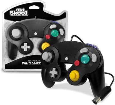 Old Skool Controller Compatível com Gamecube/Wii – Preto