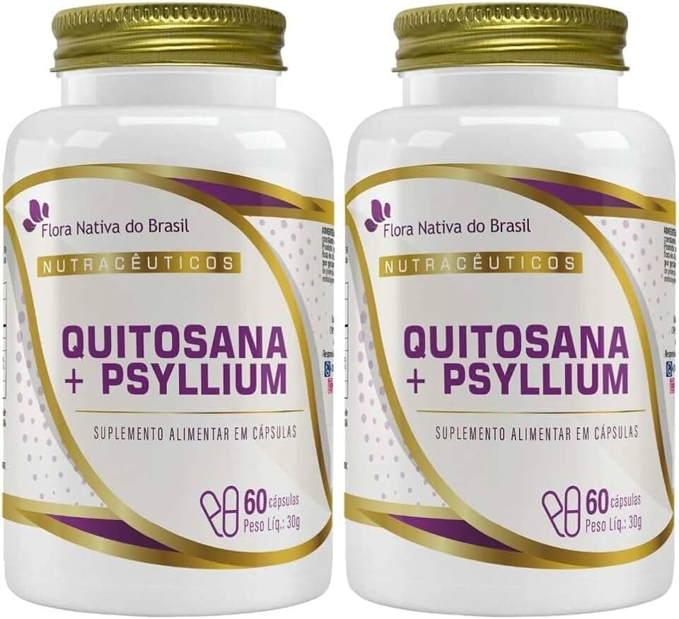 KIT 2X Quitosana com Psyllium 60 cápsulas - Flora Nativa