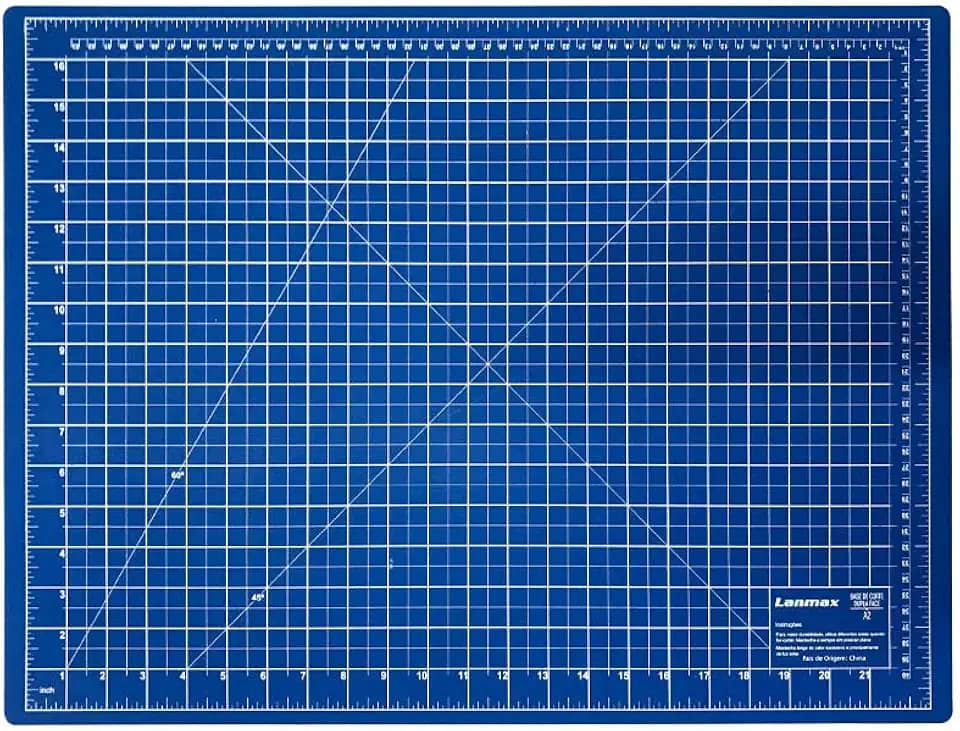 Base Para Corte De Mesa A2 Dupla Face Patchwork Artesanato (Azul)