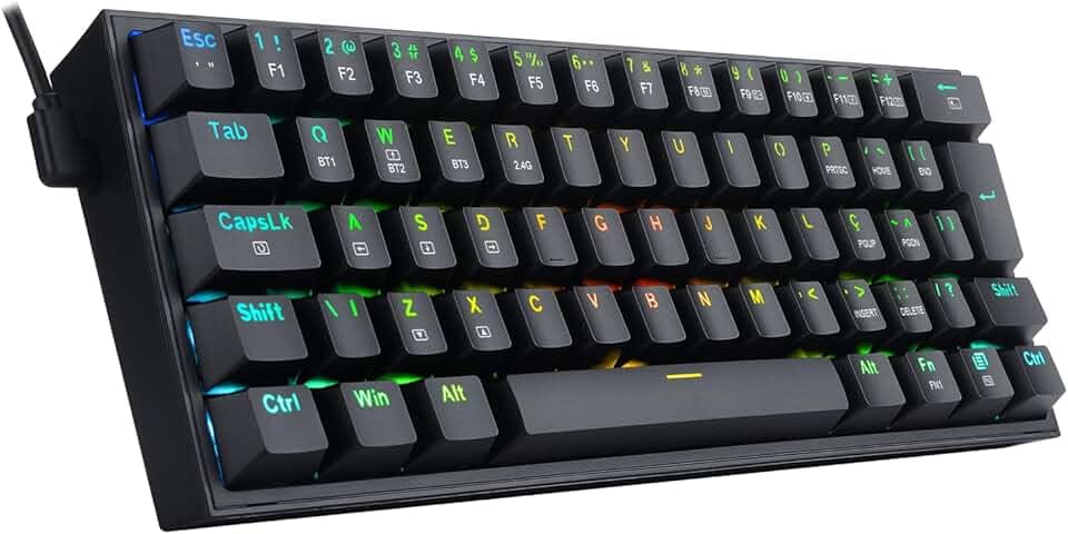 Teclado Mecanico Gamer Redragon Fizz Pro, RGB, Wireless, Switch Azul - K616-RGB-B (PT-BLUE) - Preto
