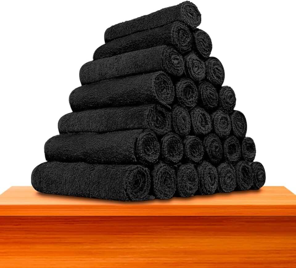 Kit 10 - Toalhas De Rosto Para Salão - Profiline (10 Pretas)