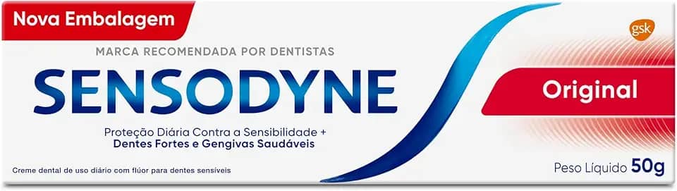 Sensodyne NOVO Creme Dental para Sensibilidade Original com Flúor, Dentes Fortes e Gengivas Saudáveis, 50g
