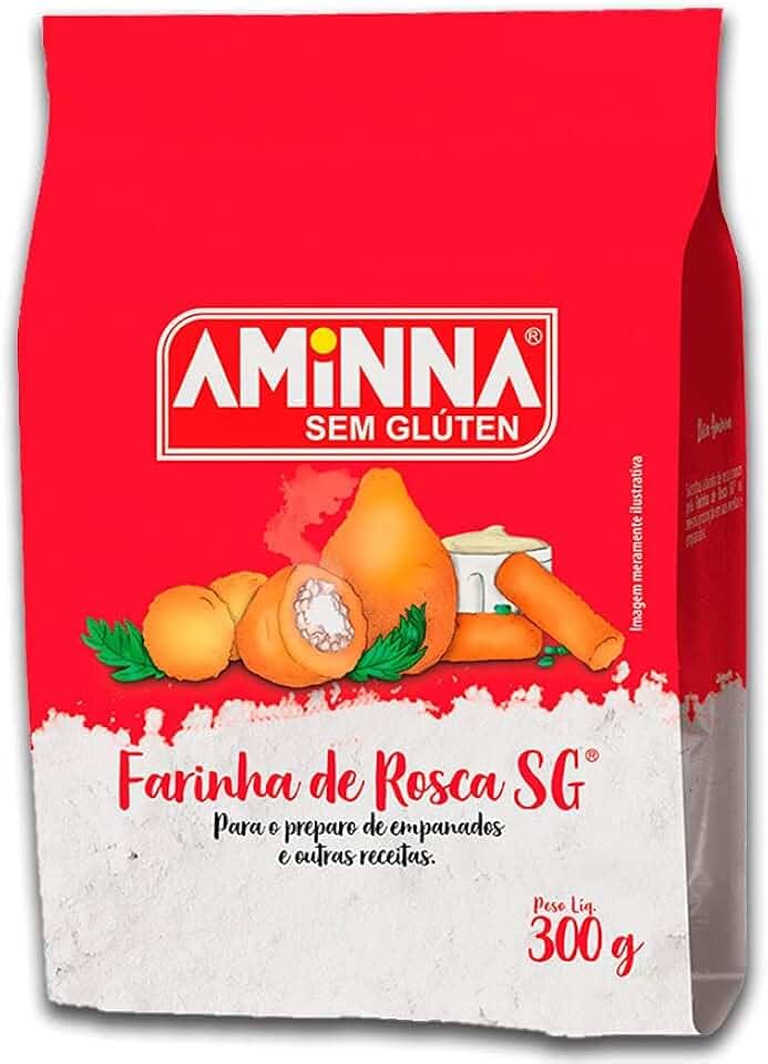 Kit 3 Farinha de Rosca Sem Glúten Sem Lactose SG Aminna 300g