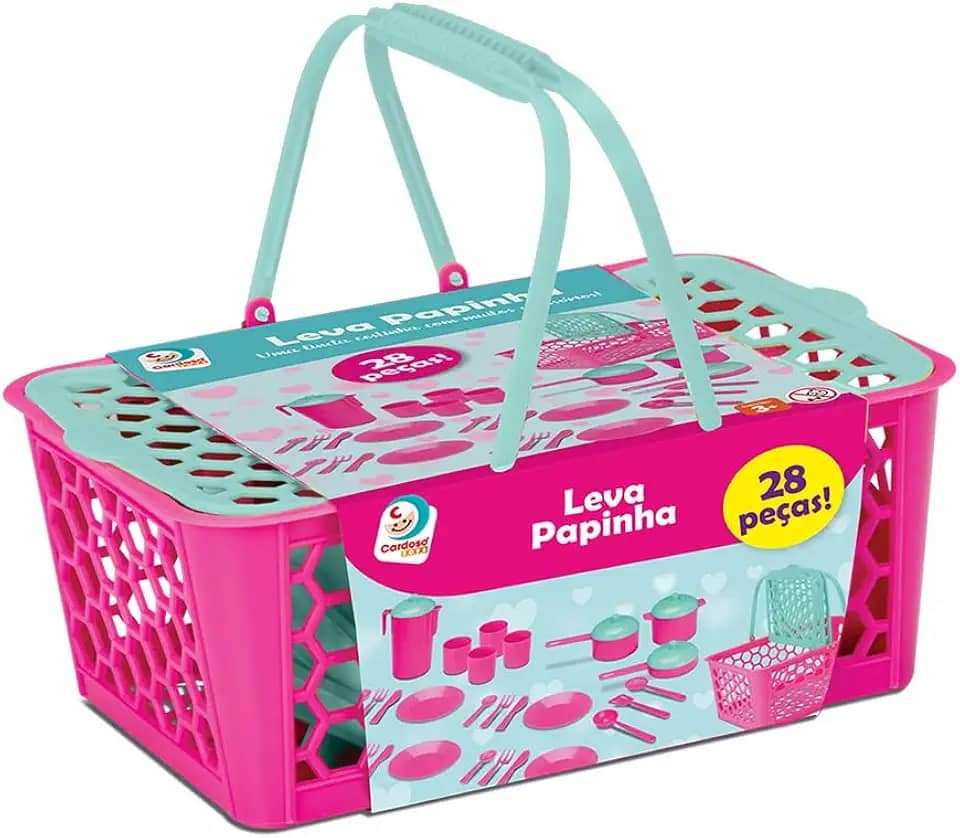 Cesta Leva Papinha Cardoso Rosa/Verde