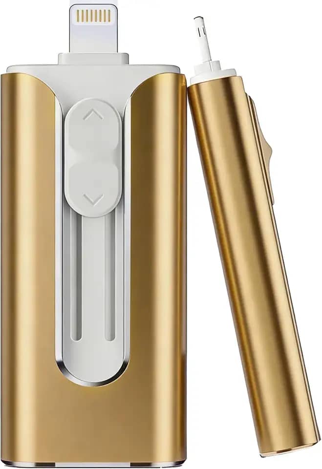 Flash Drive de 128 GB para celular, cartão de foto para armazenamento de memória externa, faça backup e salve facilmente vídeos de fotos, pen drive USB 4 em 1 para telefone/pad/Android/PC