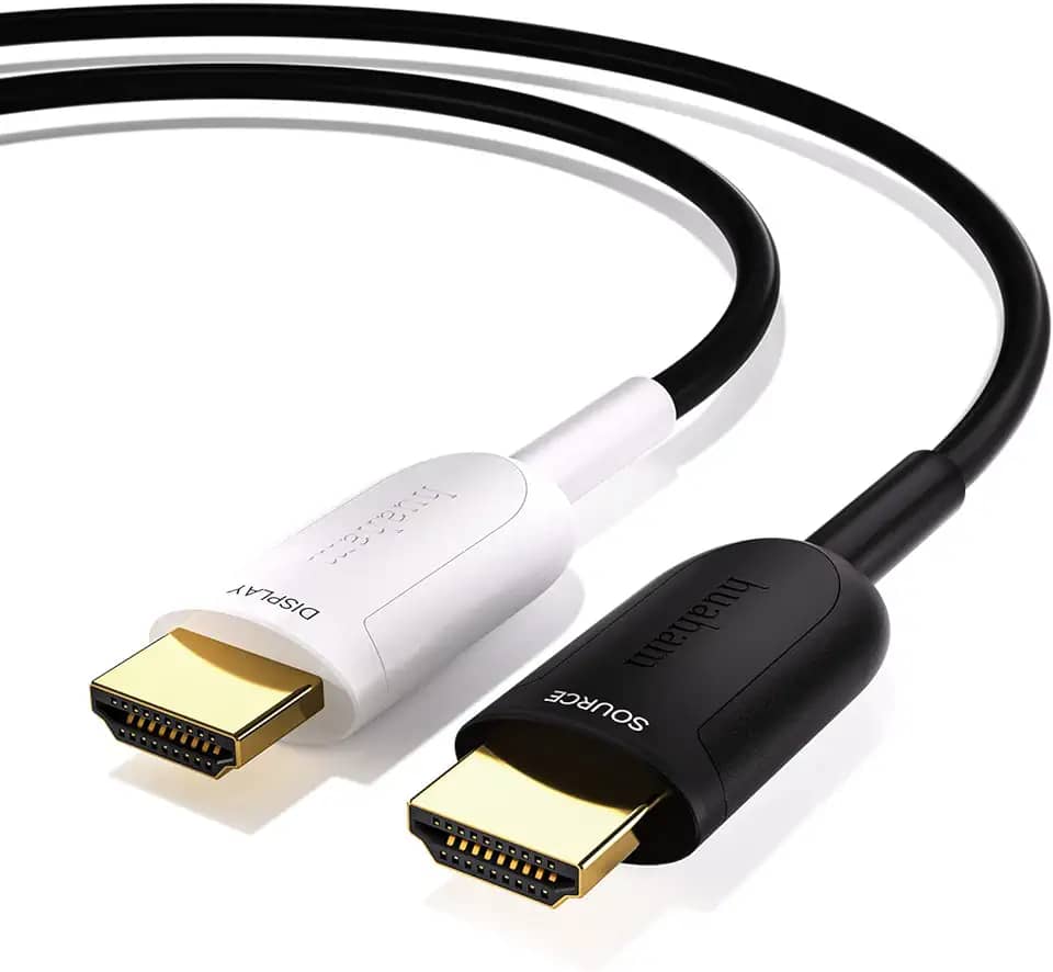 Cabo HDMI 2.1 10K 8K de fibra óptica de 1 m, cabo HDMI de alta velocidade de 48 Gbps 8K a 60Hz 4K a 120Hz, suporta eARC RTX 3090 HDCP 2.2 e 2.3 Dolby compatível com PS5, Xbox Series X, Roku
