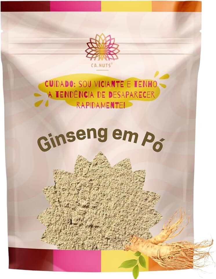 Ginseng em Pó Puro Premium | Importado Suplemento natural Ca.Nuts (500g)