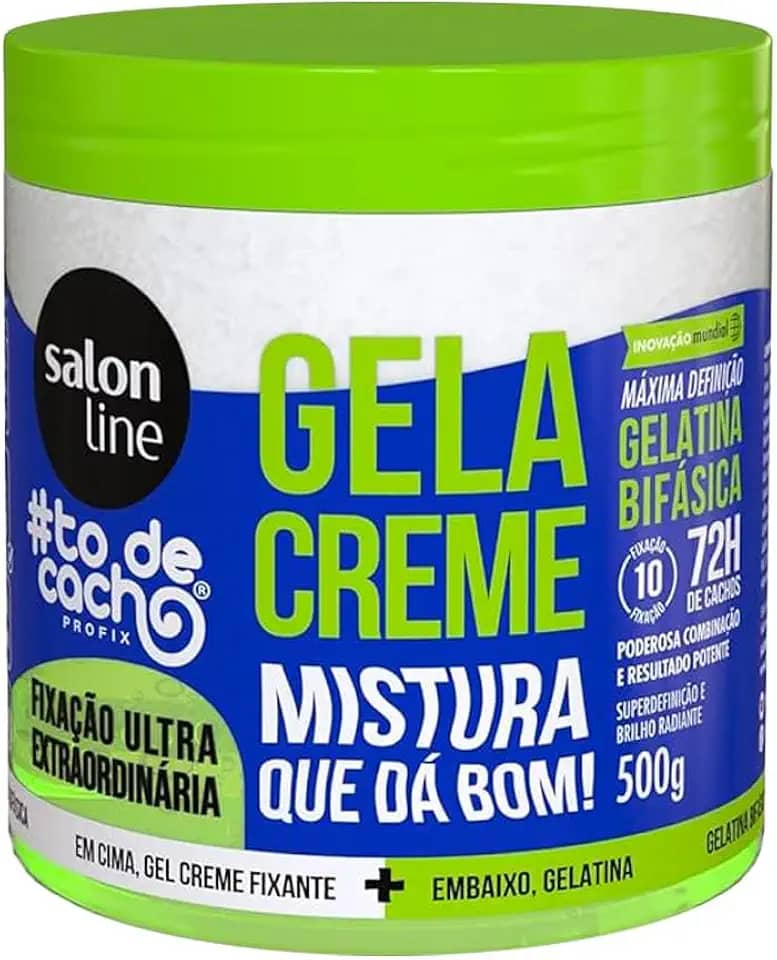 Salon Line, Gel&Creme, #todecacho, Fixação Ultra Extraordinária, Vegana - Para Cabelos Ondulados, Cacheados e Crespos