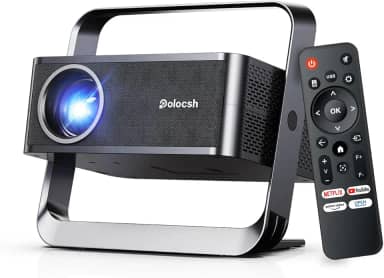 [Suporte Full HD 1080p e 4K] Projetor inteligente com WiFi e Bluetooth, projetor portátil oficial da Netflix, Keystone e zoom automático, mini proyector de filmes ao ar livre Dolby Audio com HDR10+