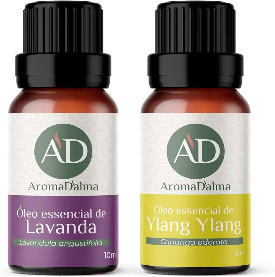 Kit Óleo Essencial do Relaxamento. Ajuda a Diminuir Tensão, Ansiedade e Insônia - Lavanda & Ylang Ylang | 100% puros e naturais testados por Cromatografia - Aroma D’alma